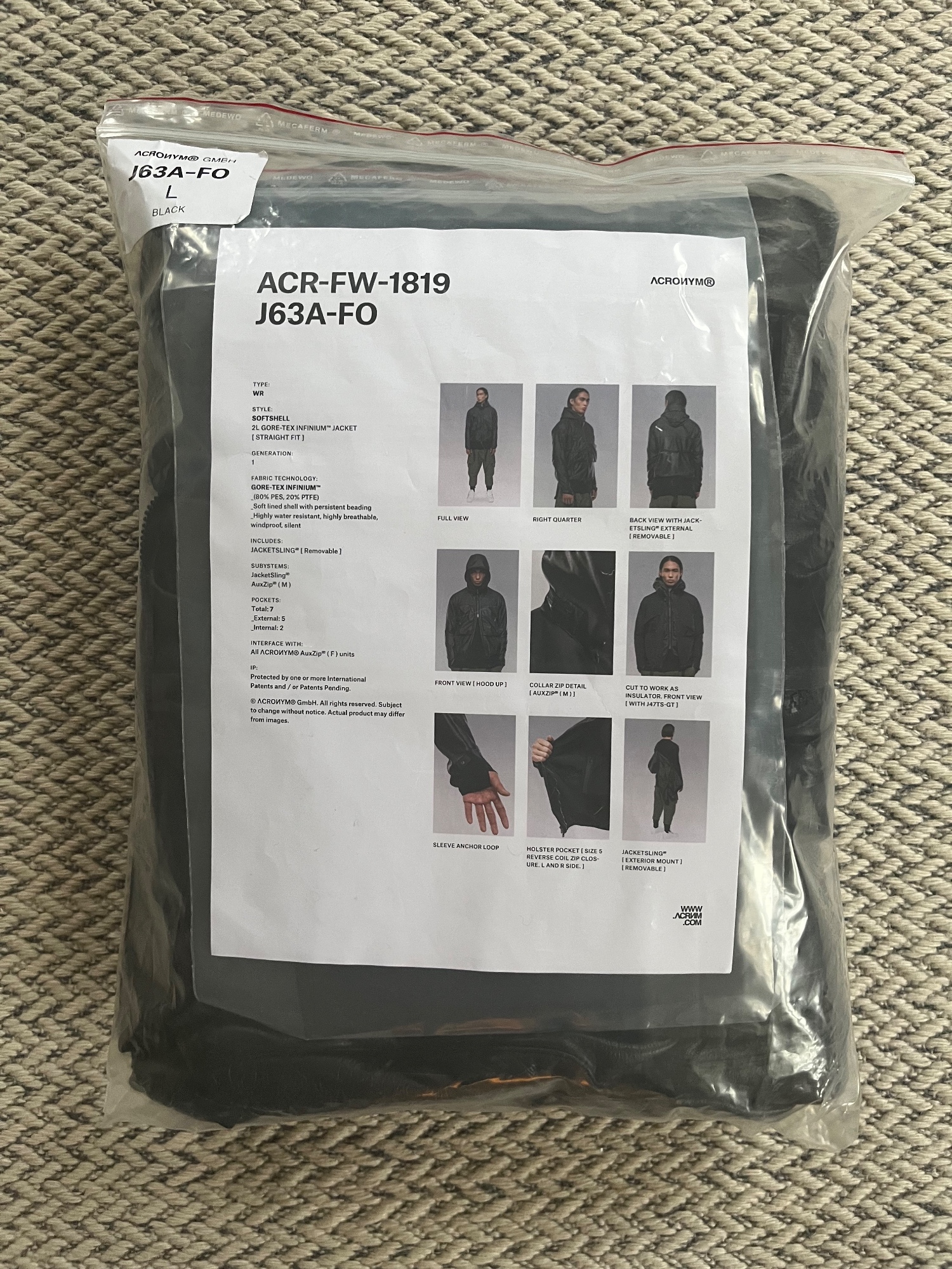 ACRONYM J63A-FO M 美品 Yahoo!オークション - 新品 未使用 Acronym J63A-FO 2L GORE-TEX