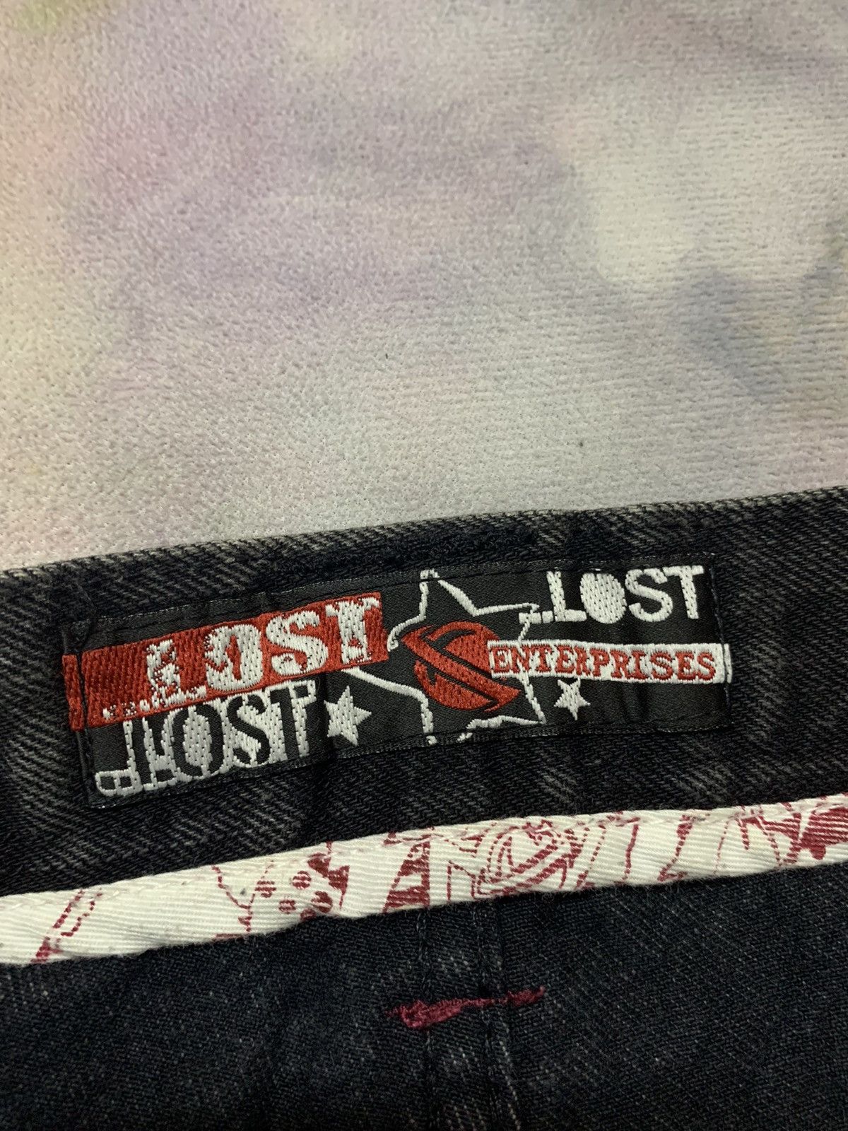 Vintage Lost Enterprises Washed Black Denim Old Skate Surf - 9