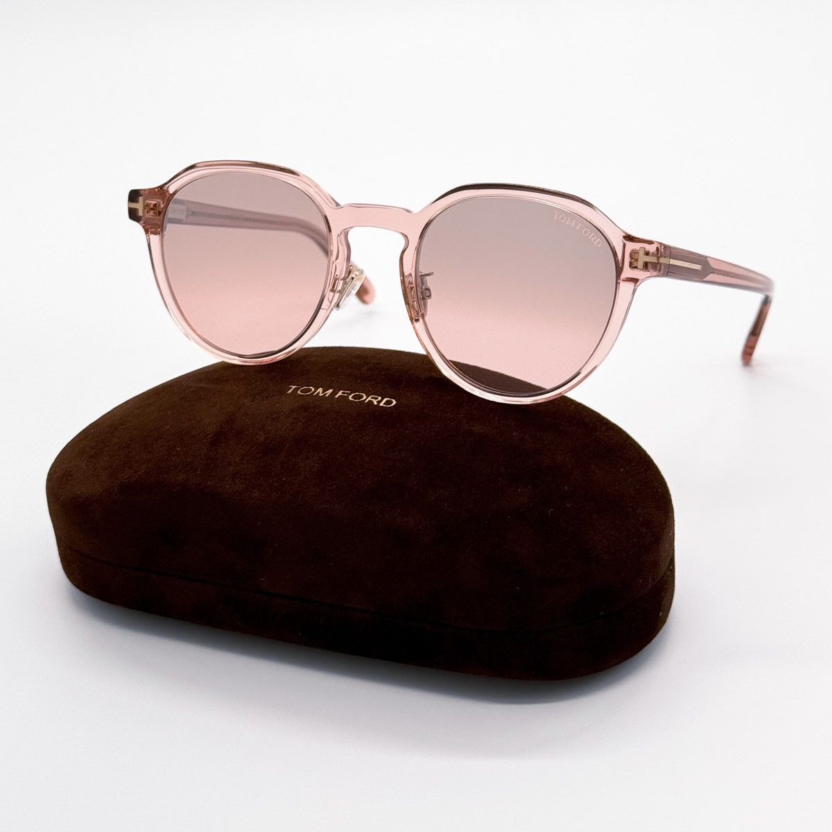 NEW TOM FORD TF974/K 74Z WOMEN PINK ROUND SUNGLASSES - 1