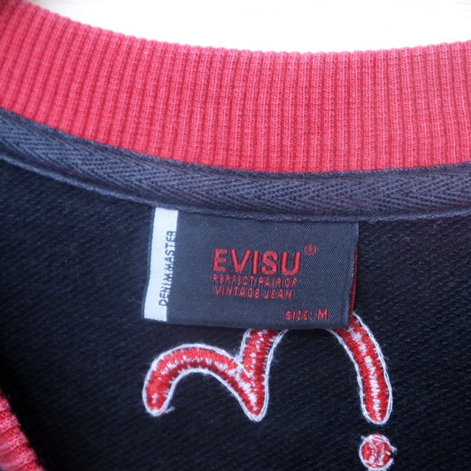 Vintage 90s EVISU Japan No.1 Jeans Big Logo Sweater Sweatshirt Pullover Jumper - 4