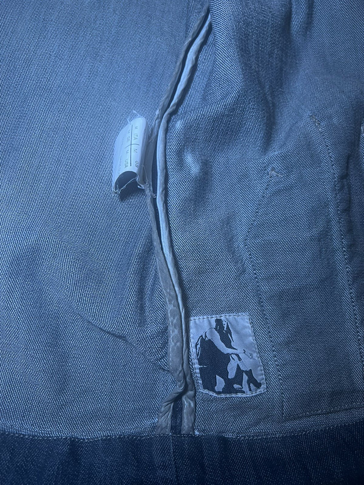 Coated Denim Leather-Sleeved Zip-Up - 4
