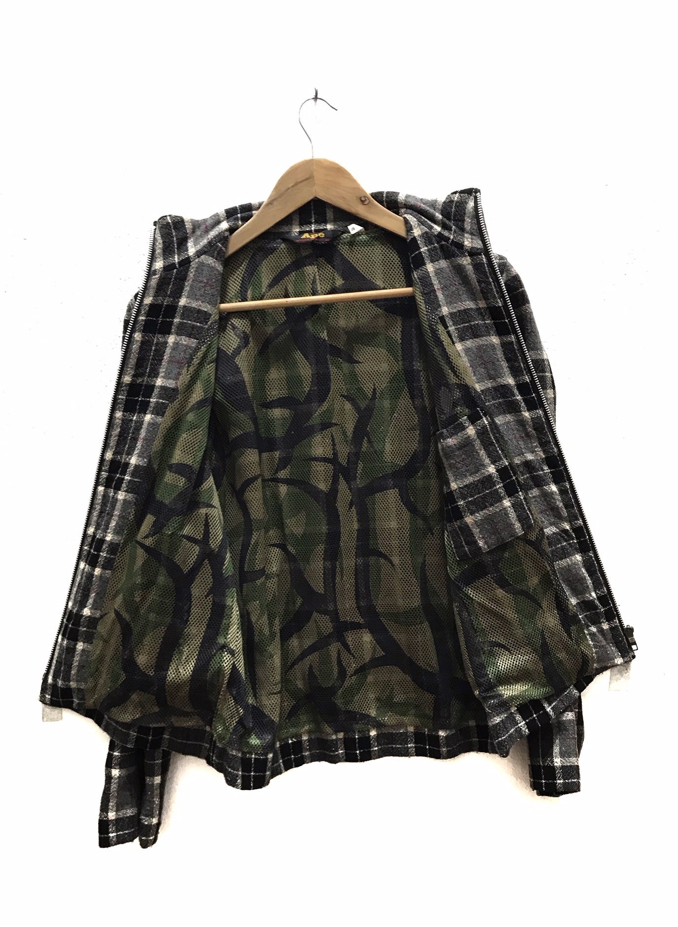 A Bathing Ape General Check Pattern Wool Jacket - 3