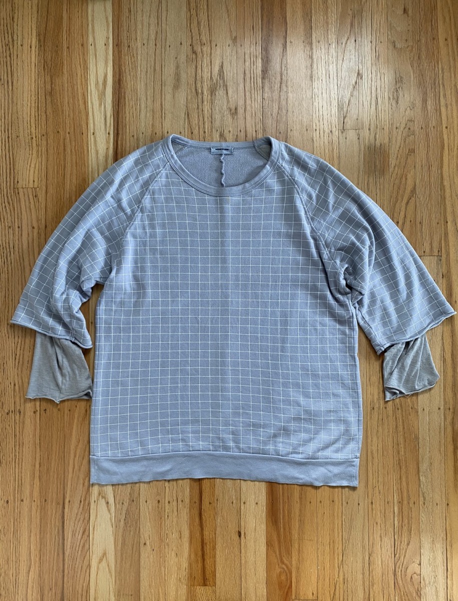 Check Grid 3/4 Sleeve Top - 1