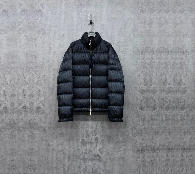 Dior All-Over Logo Embossed & Embroidered Down Jacket - 1