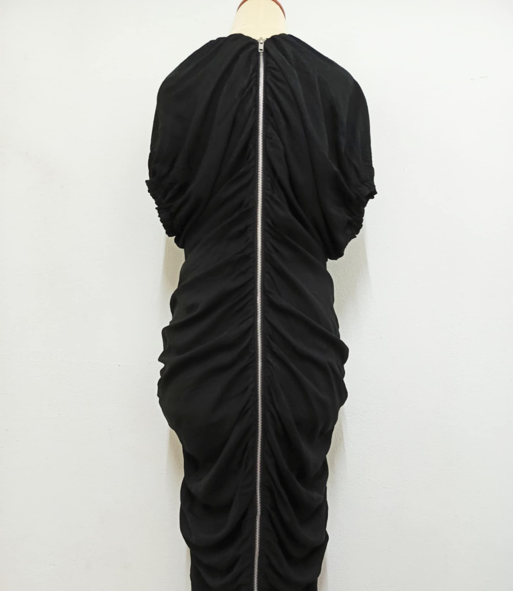 🔥LIMI FEU YOHJI YAMAMOTO BLCK RAYON SILK DRESS - 2