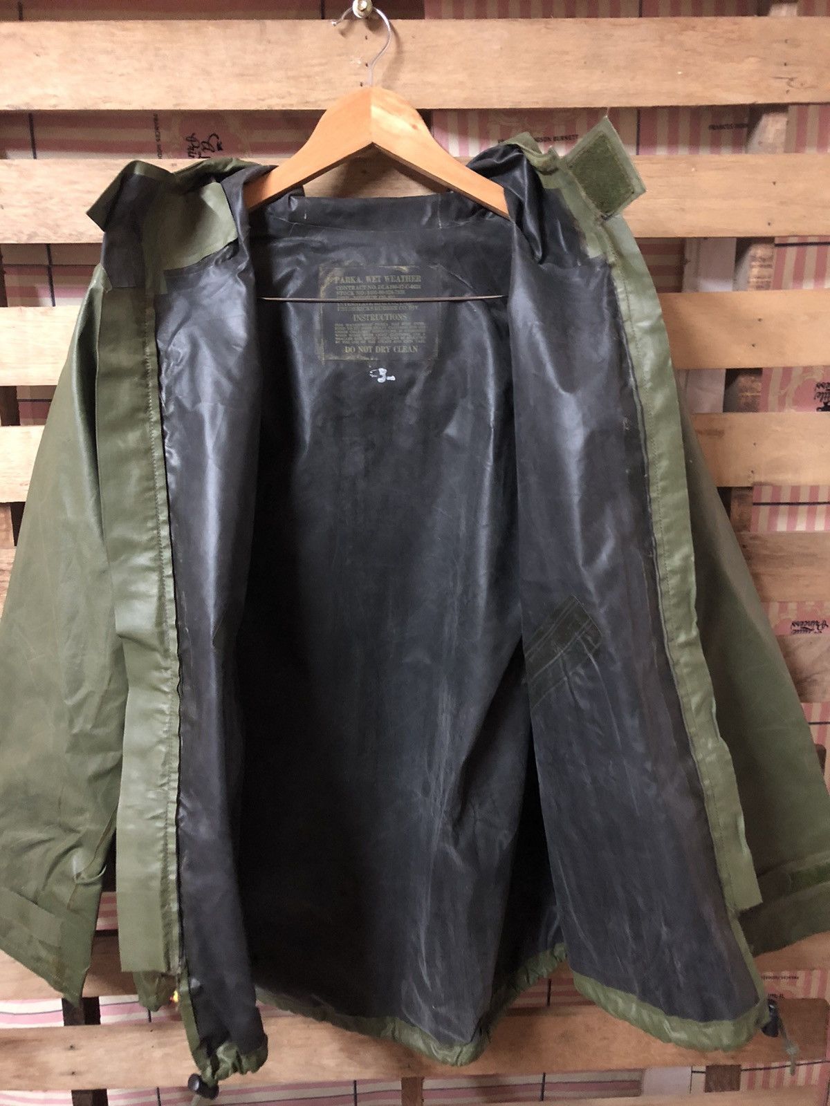 Usmc - Vintage Parka Wet Weather Army Issue Waterproof Jacket - 3