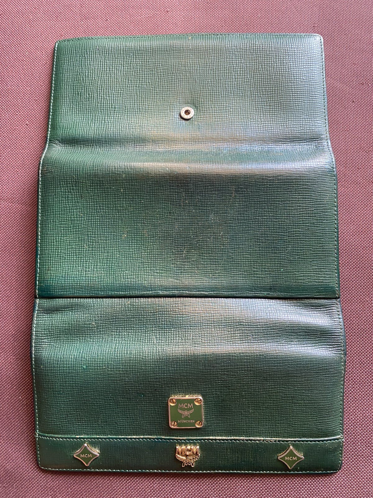 Authentic MCM Green Leather Long Wallet - 11