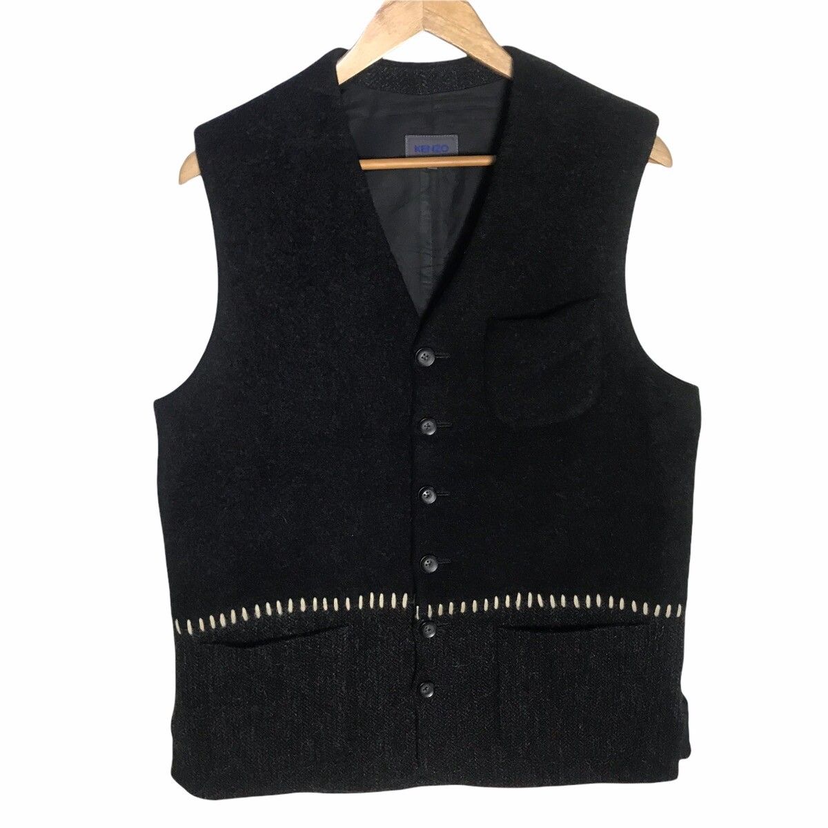 Vintage kenzo wool sleeveless jacket - 1
