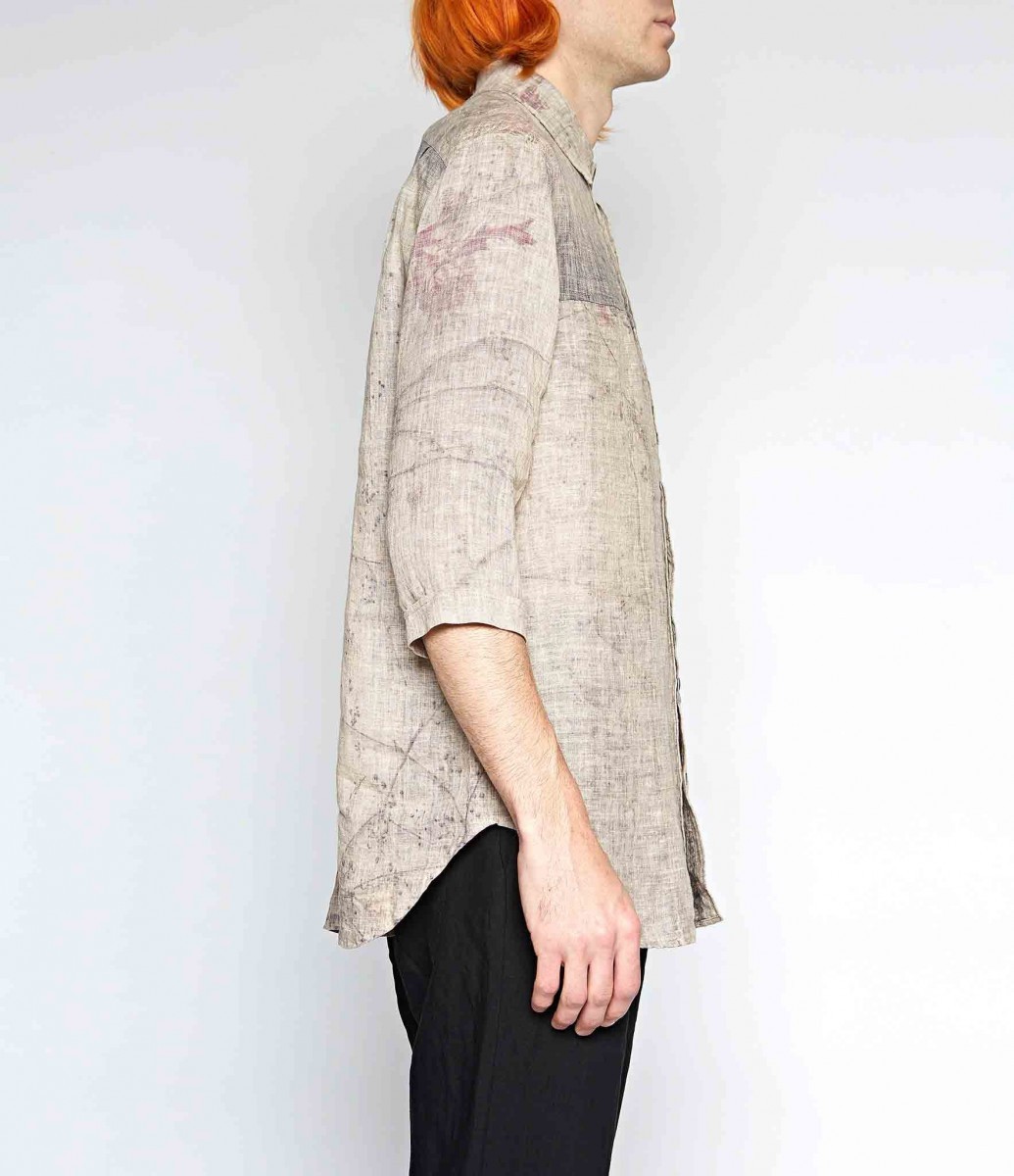 Forme D Expression - Old Hedera Paneled Crop Sleeved Shirt Size 52 - 3