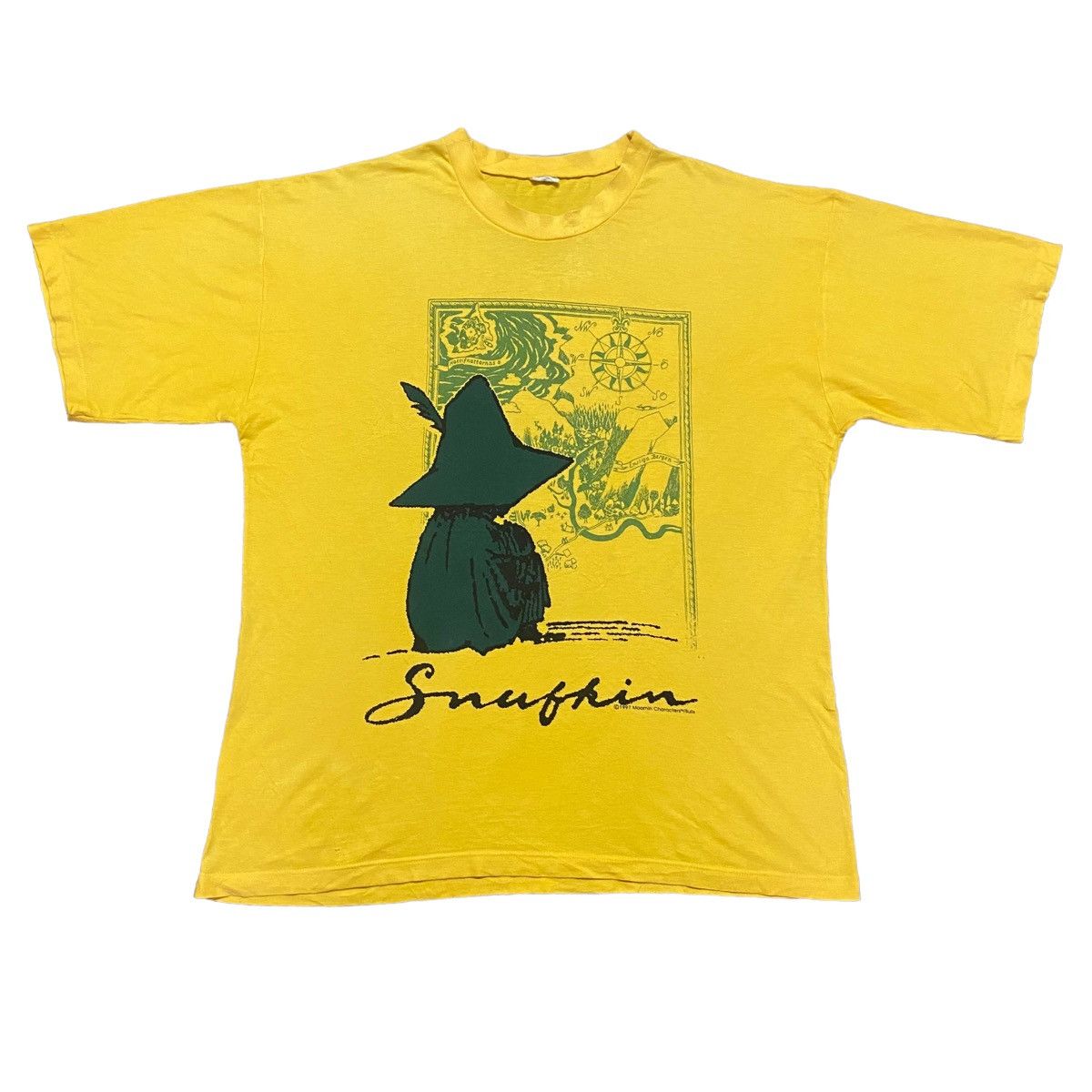 Vintage 1997 Snufkin Moomin Character Tee Made in Finland - 1