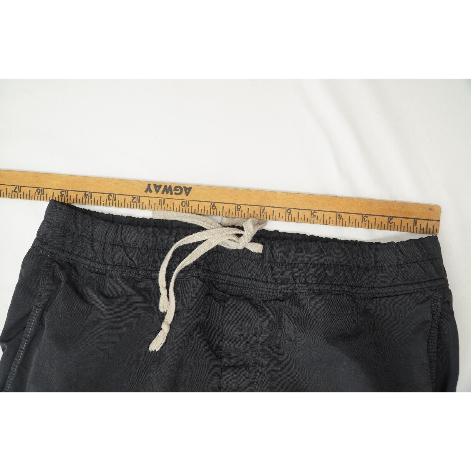 Black Lounge Pants Elastic Drawstring Drop Crotch Large - 14