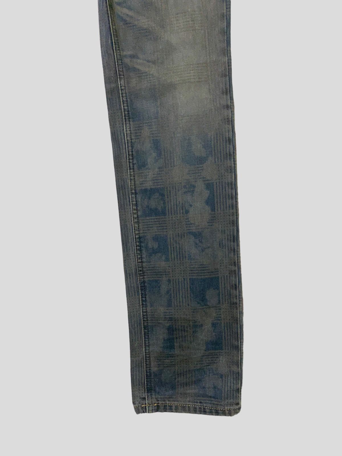 Vintage - Dirty SEMANTIC DESIGN Tartan Checked Acid Wash Denim - 6