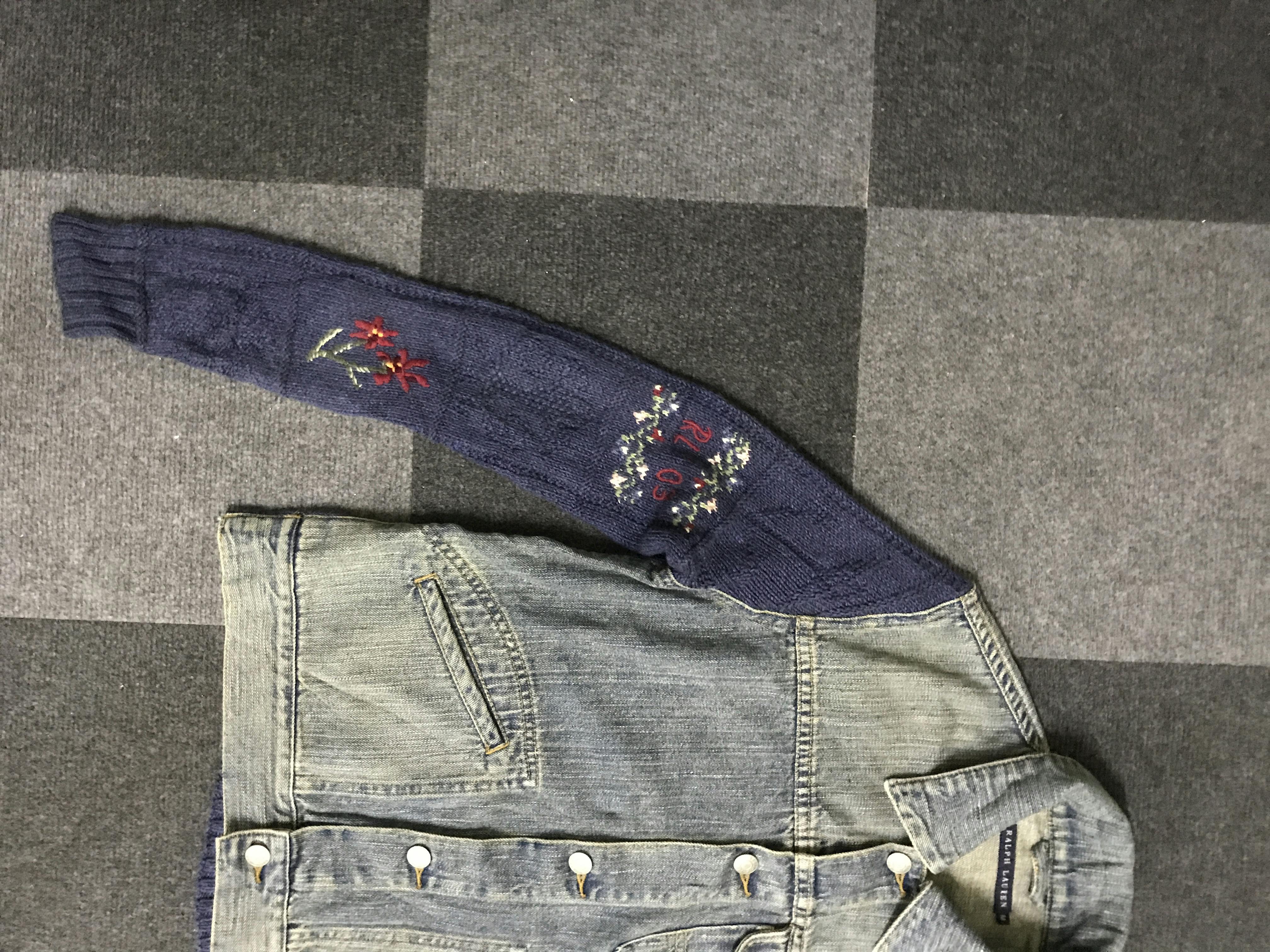 J60 Vintage Rare Archival Ralph Lauren Knit/Jeans Trucker - 3