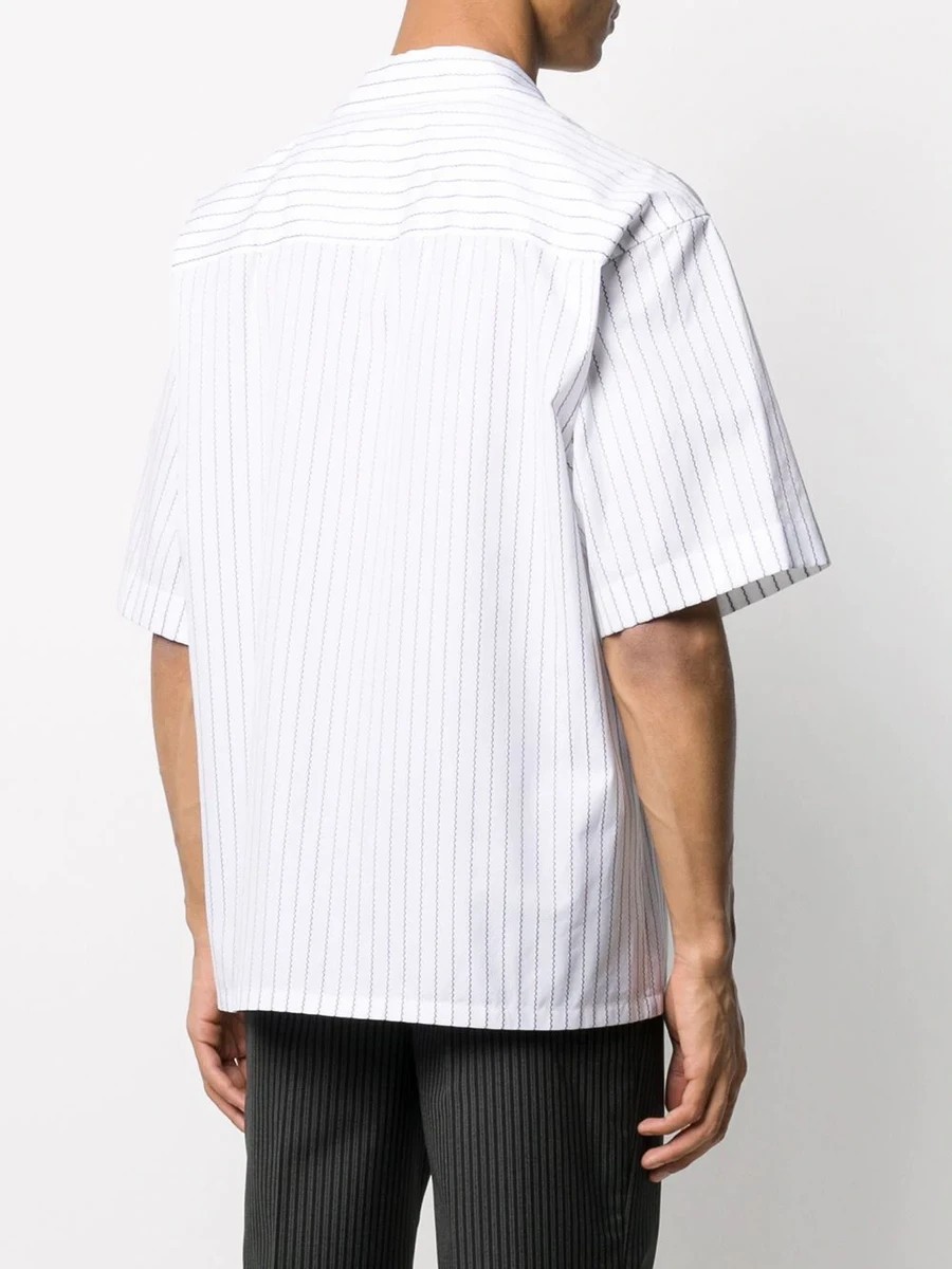Zigzag open collar shirt white - 4