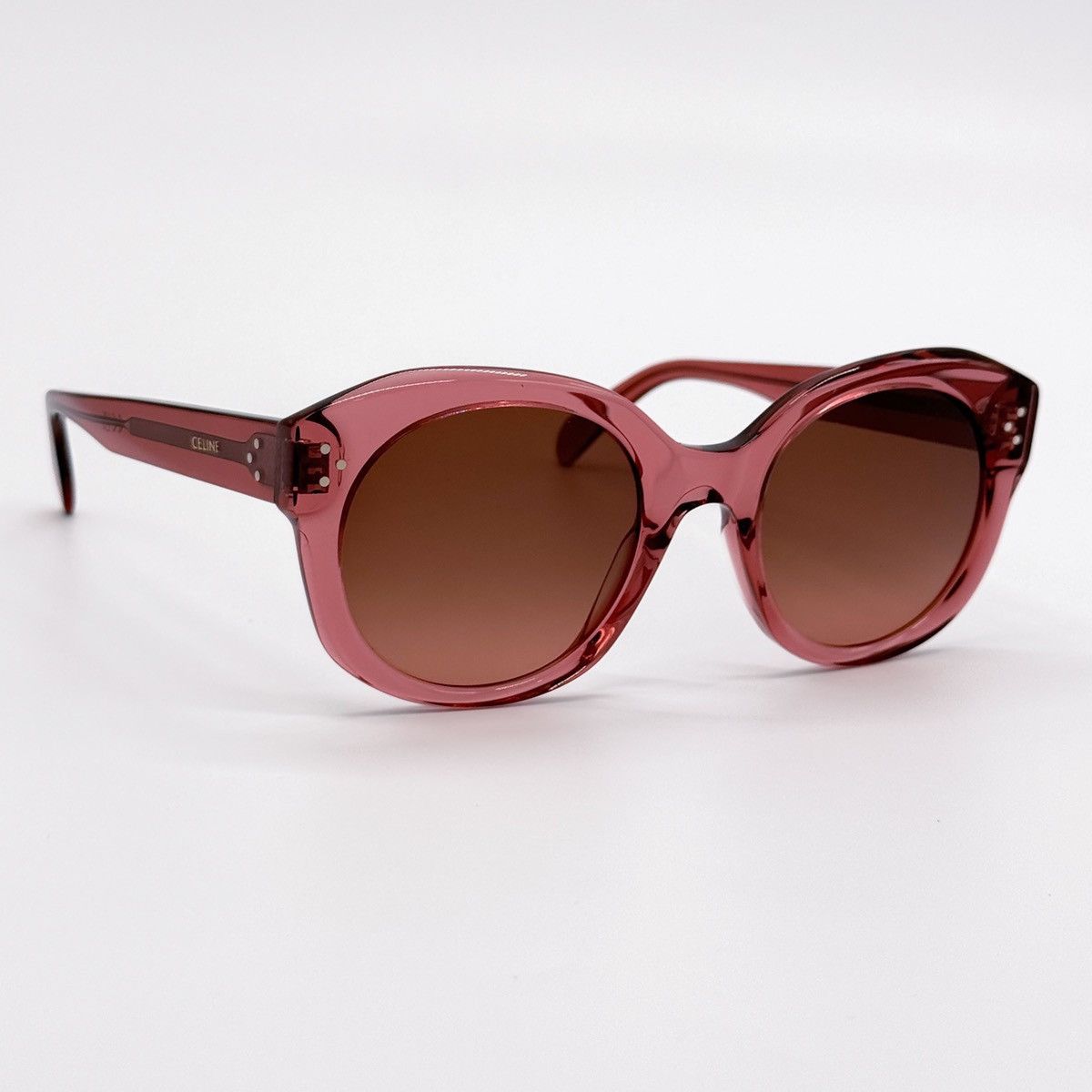 NEW CELINE CL40186I 74T SUNGLASSES PINK BROWN ROUND WOMEN - 5