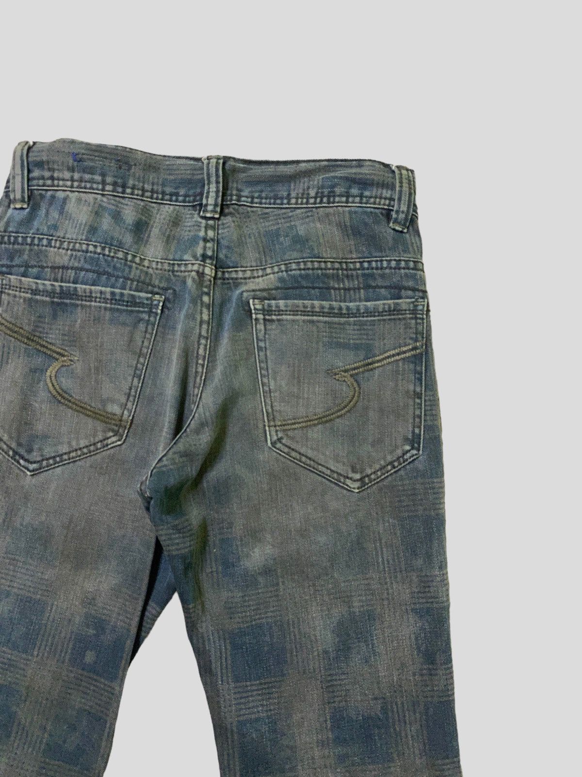 Vintage - Dirty SEMANTIC DESIGN Tartan Checked Acid Wash Denim - 11