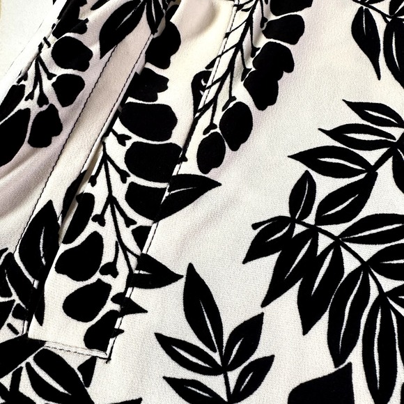Norma Kamali Side Stripe Floral Print Jogger Pants Pull On Ankle White Black XL - 2