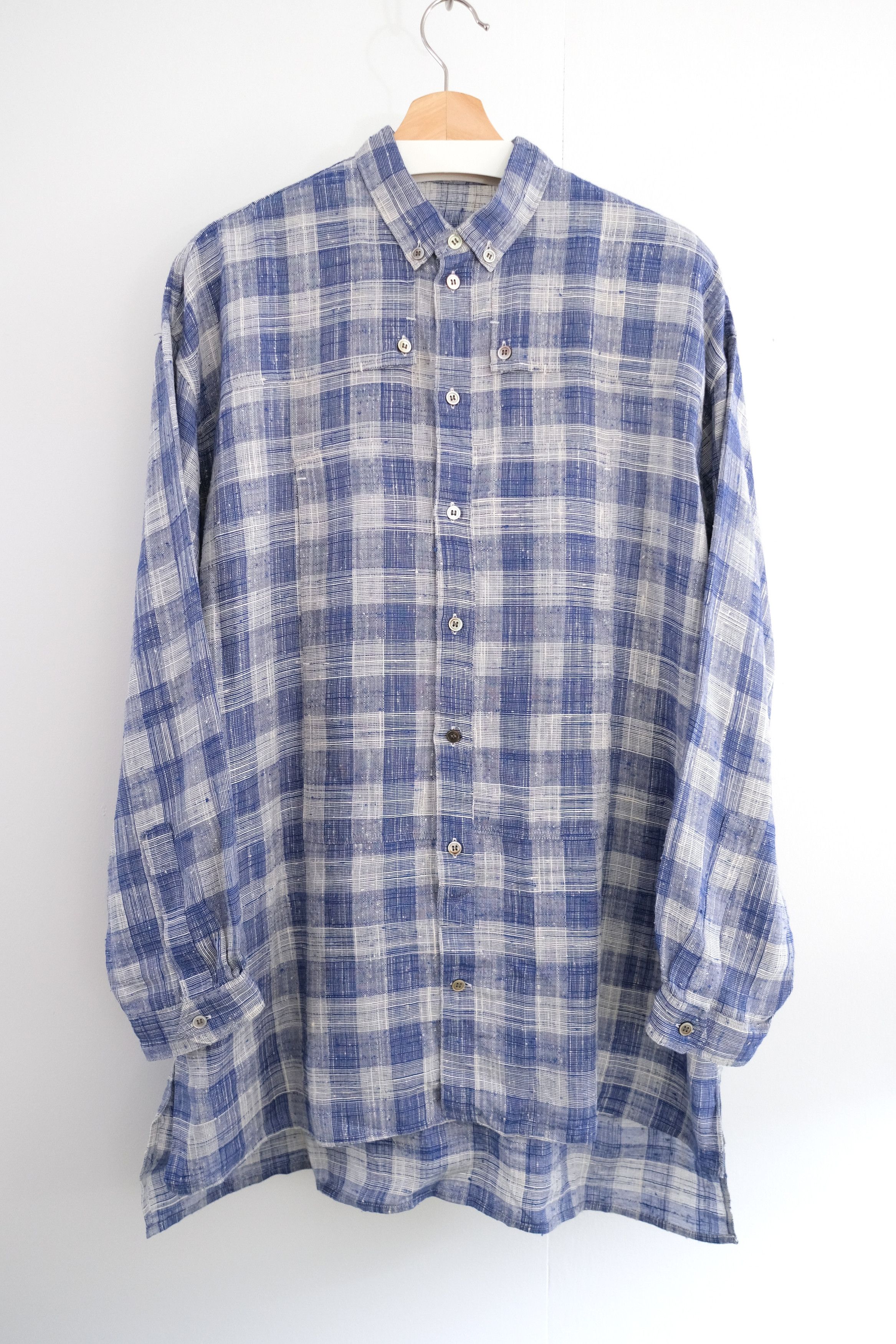*SOLD* 🎐 YFM Archive [1970s-80s] Textured Plaid Shirt - 1