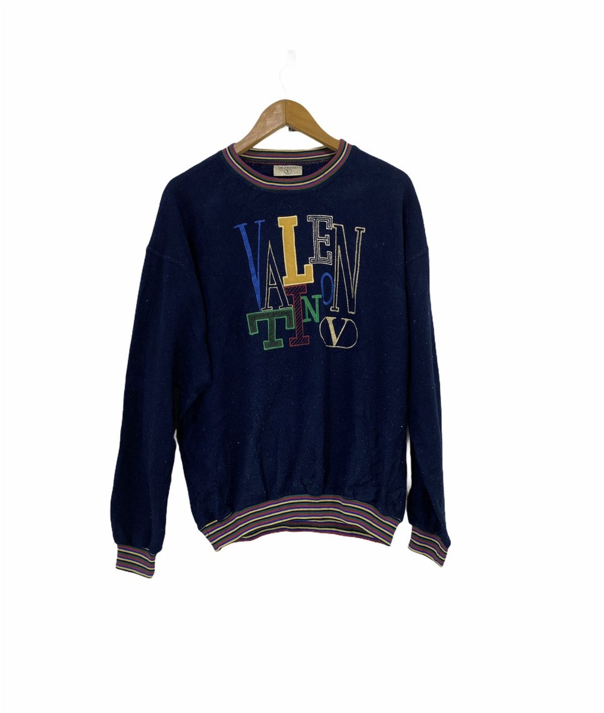 Valentino Sweatshirt Multicolor Crewneck Ringer Design - 1