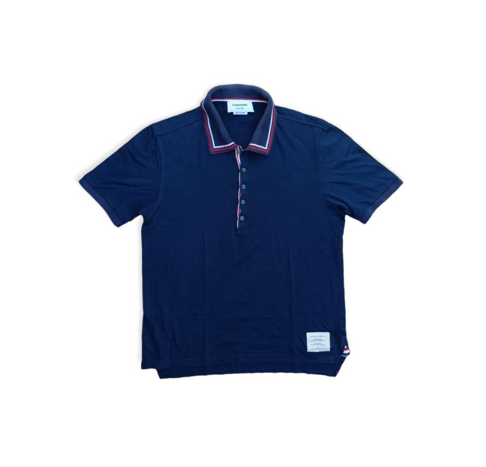 THOM BROWNE PIQUE TIPPED POLO SHIRTS - 1