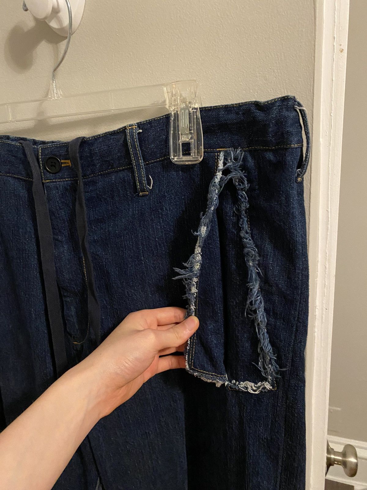 15ss drawstring wide selvedge denim - 4