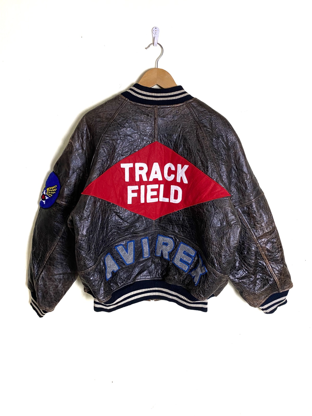 Avirex Varsity Jacket - AVIREX Track Field Leather Varsity Jacket