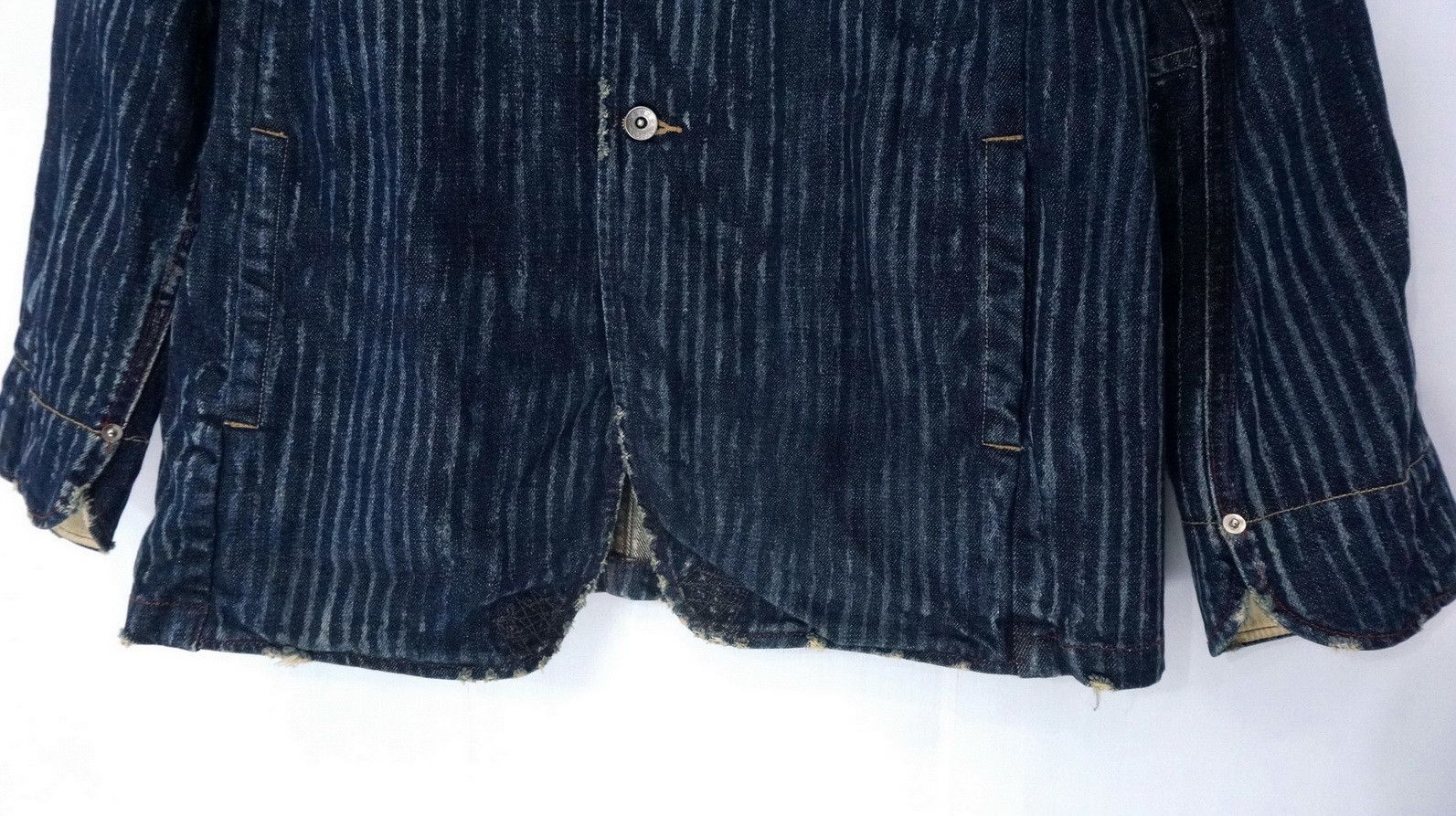 Distressed Denim - Japan Striped Indigo Jacket Kapital Inspired - 5