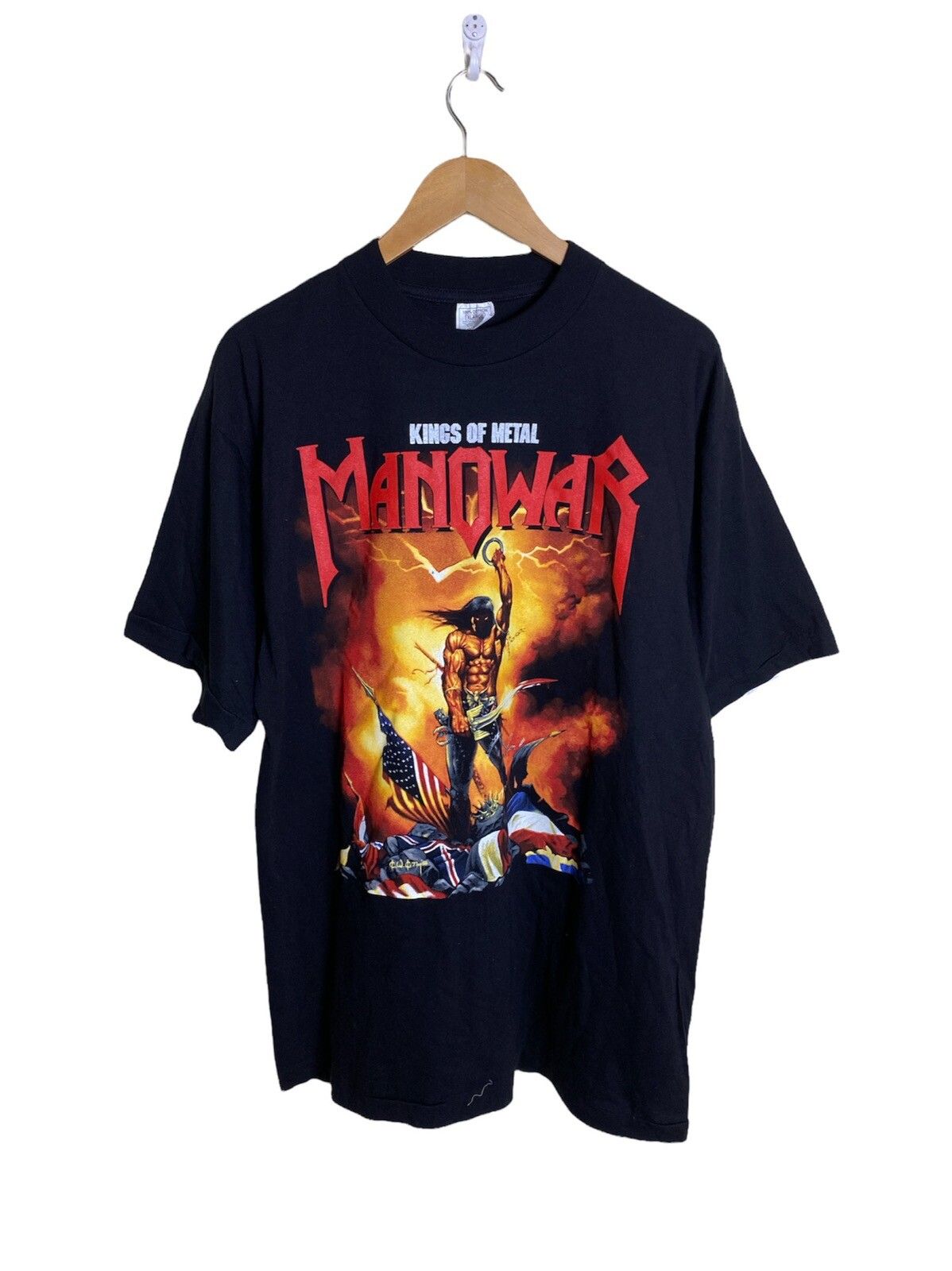 Vintage Euro 90s Manowar World Tour Tshirt - 1
