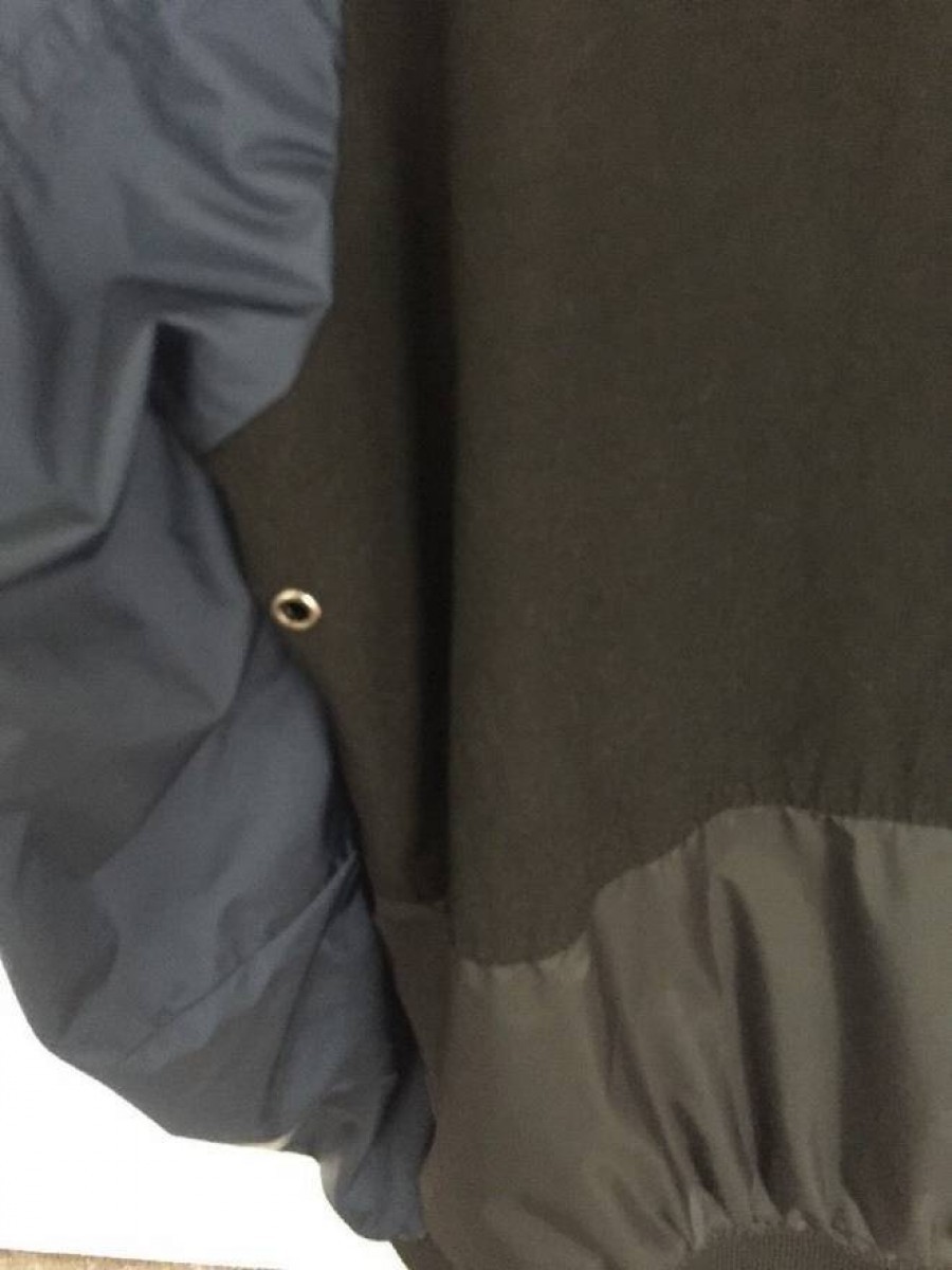Tim Coppens - RARE Panelled Blue Sleeve Black Bomber Jacket - 11