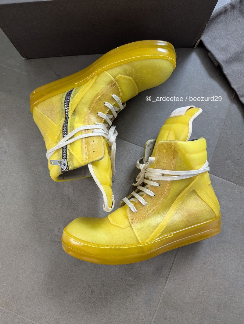 APPARITION SEMI-TRANSPARENT LEATHER GEOBASKET SNEAKERS - 1
