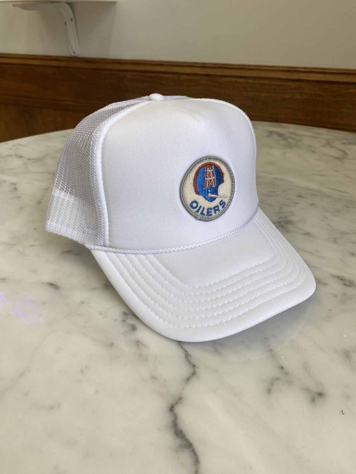 Houston Oilers 90s Vintage Patch Logo Trucker Hat - 1