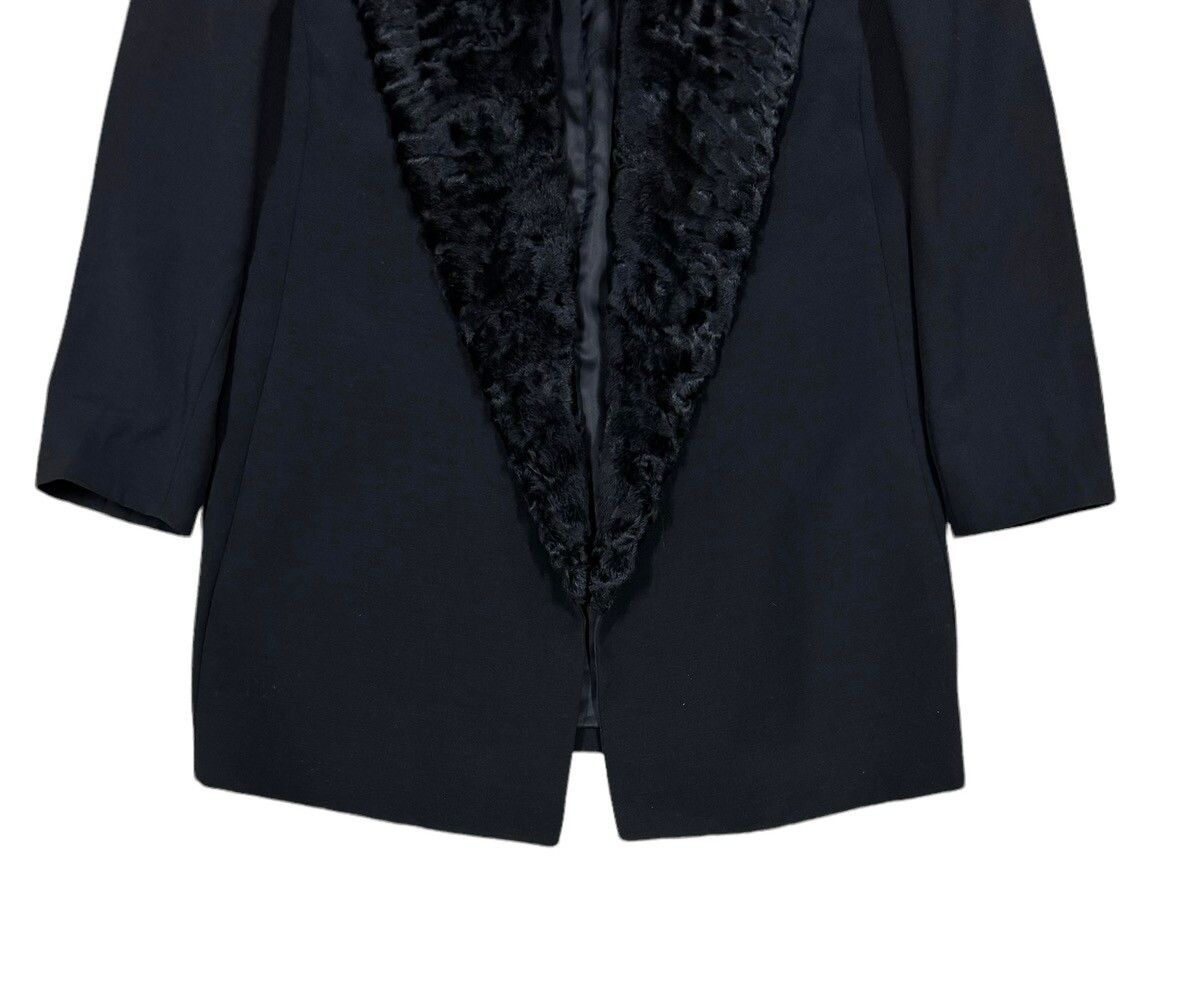 Vtg🔥Authentic Gianni Versace Faux Fur Trim Button Less Coat - 5