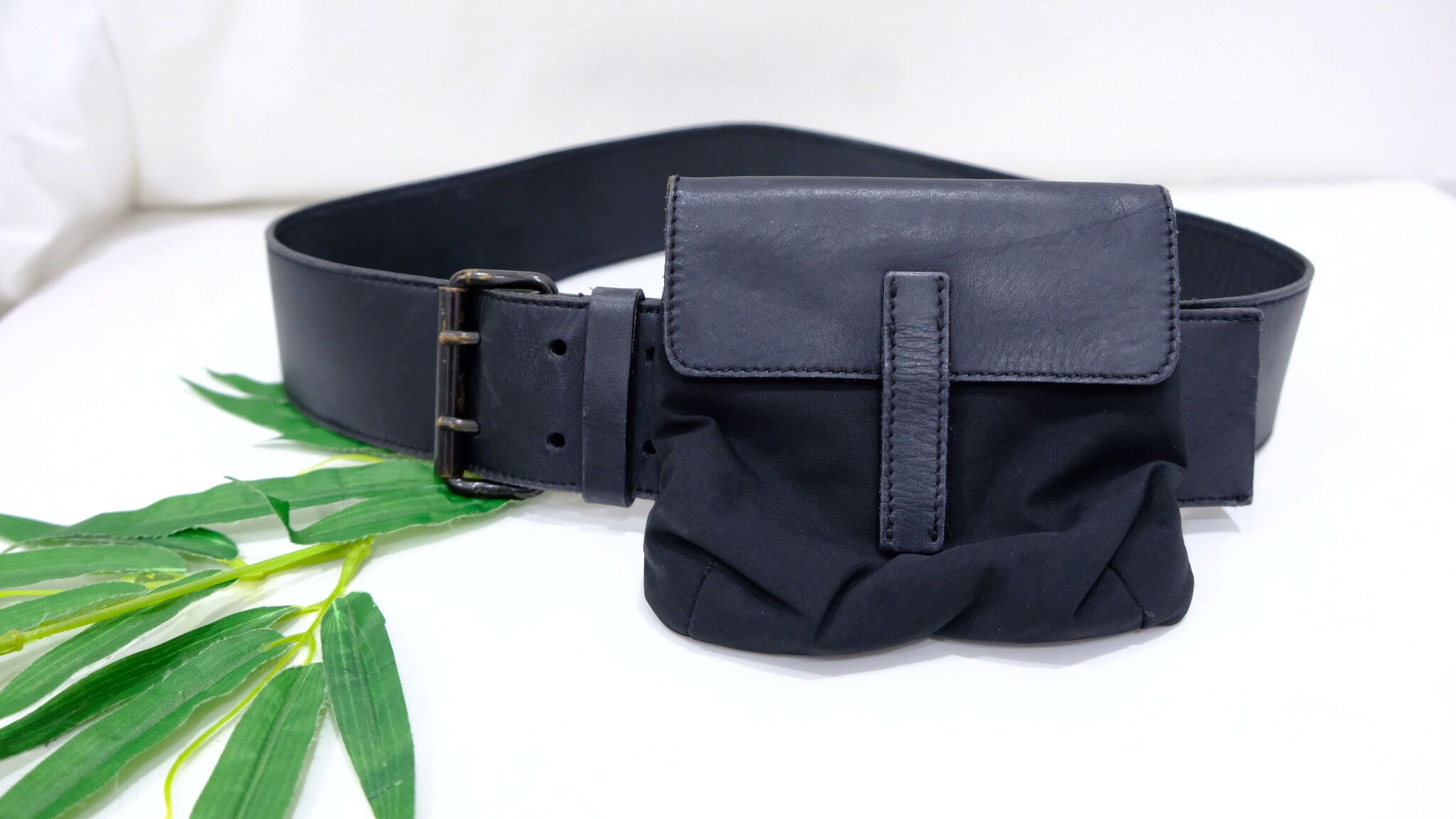 Black Prada belt waist bag pouch - 2