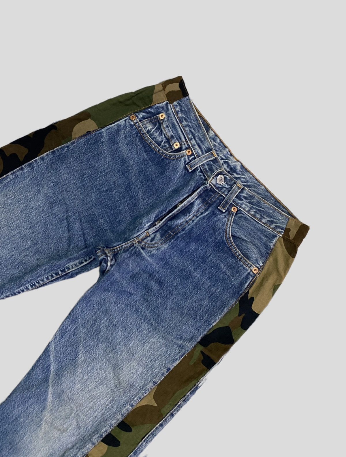 Vintage LEVIS 501 Custom Camo Reconstructed Hybrid Denim - 4