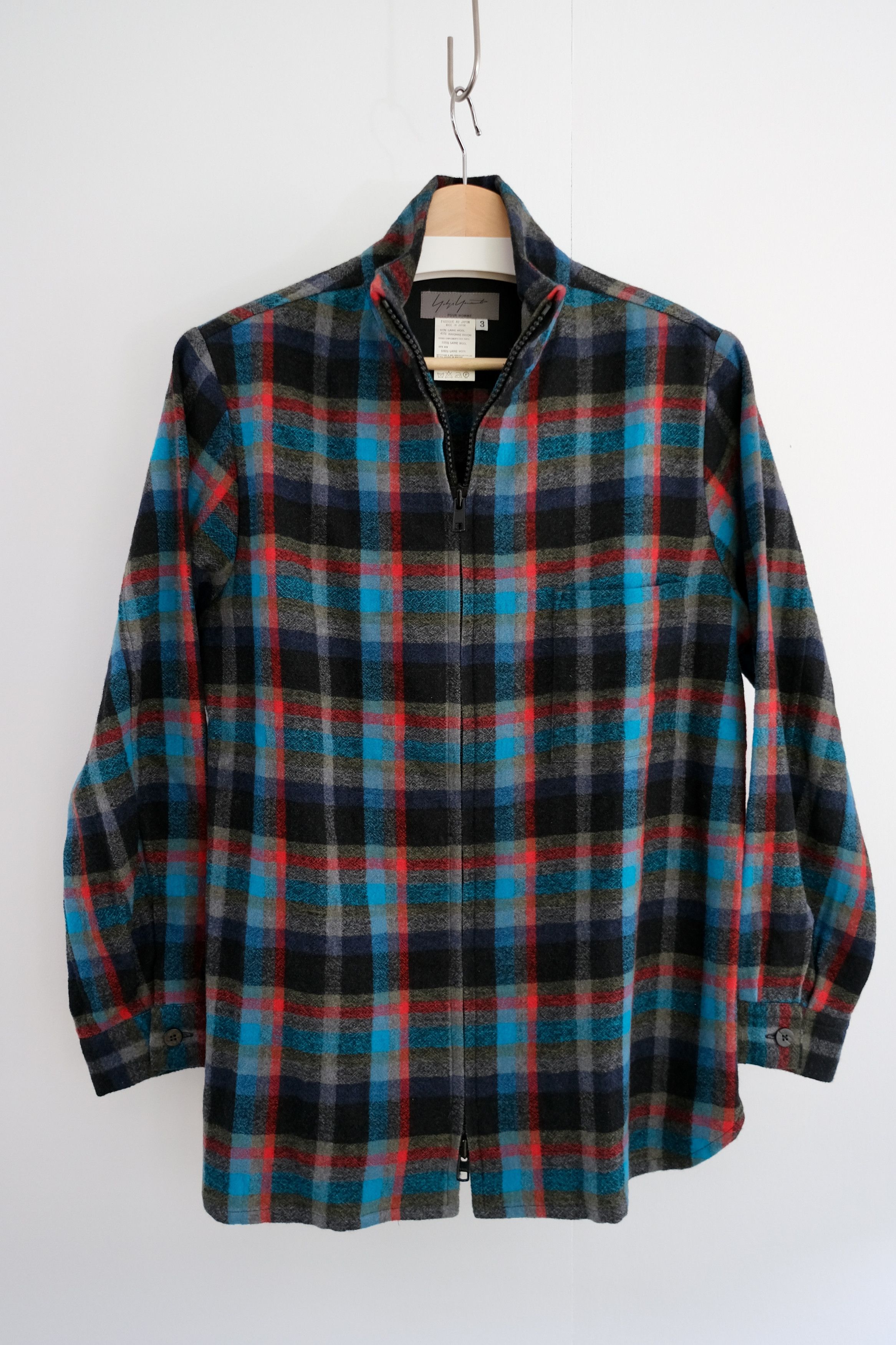 🈹 AW02 Flannel Plaid Shirt Jacket with Dual-Zip - 1