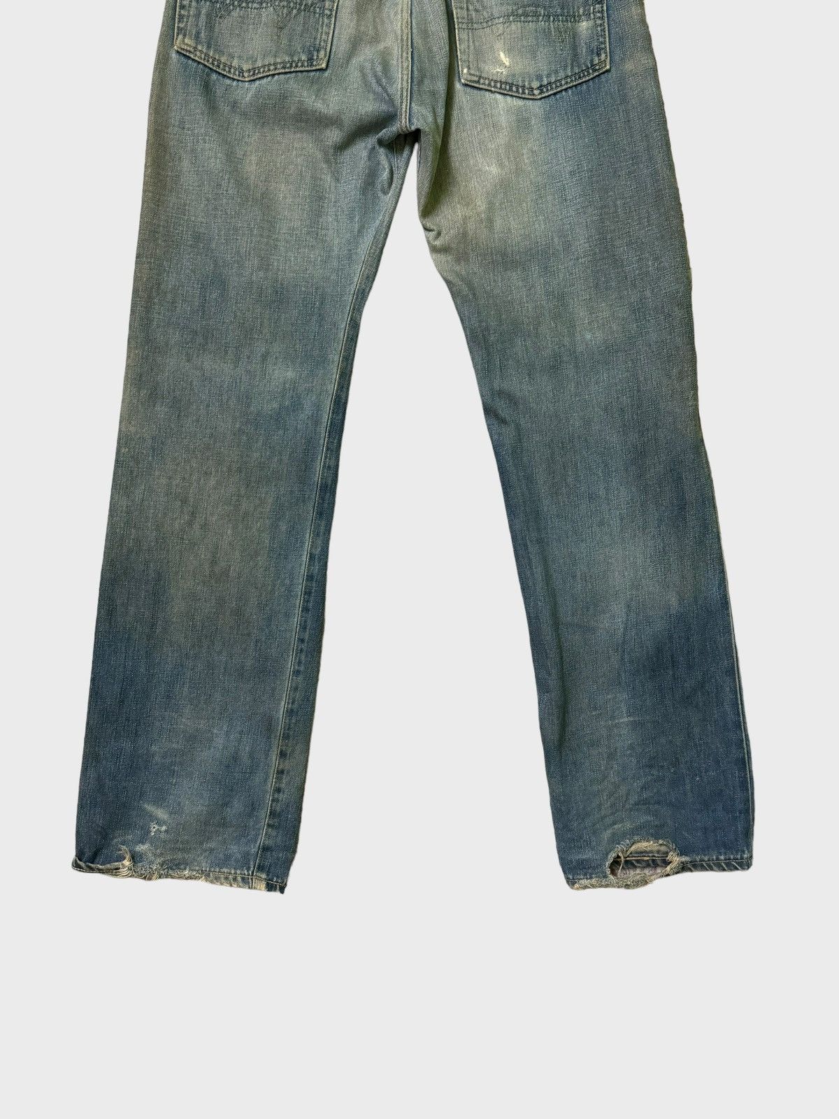 Vintage Edwin 505 Mud Wash Distressed Selvedge Jeans - 12