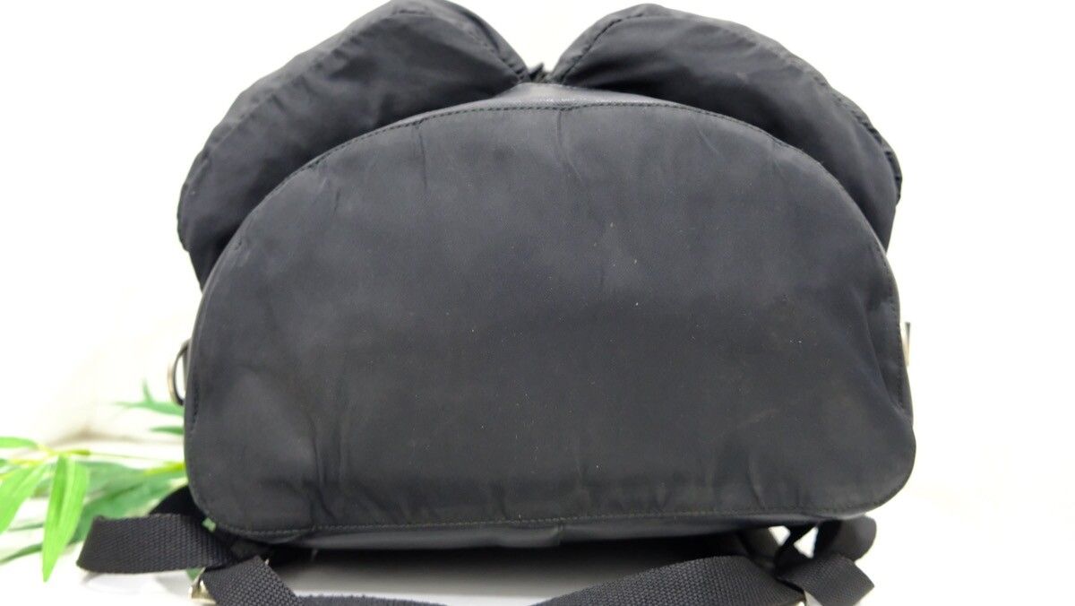 Authentic prada backpack Black Nylon Double pocket - 7