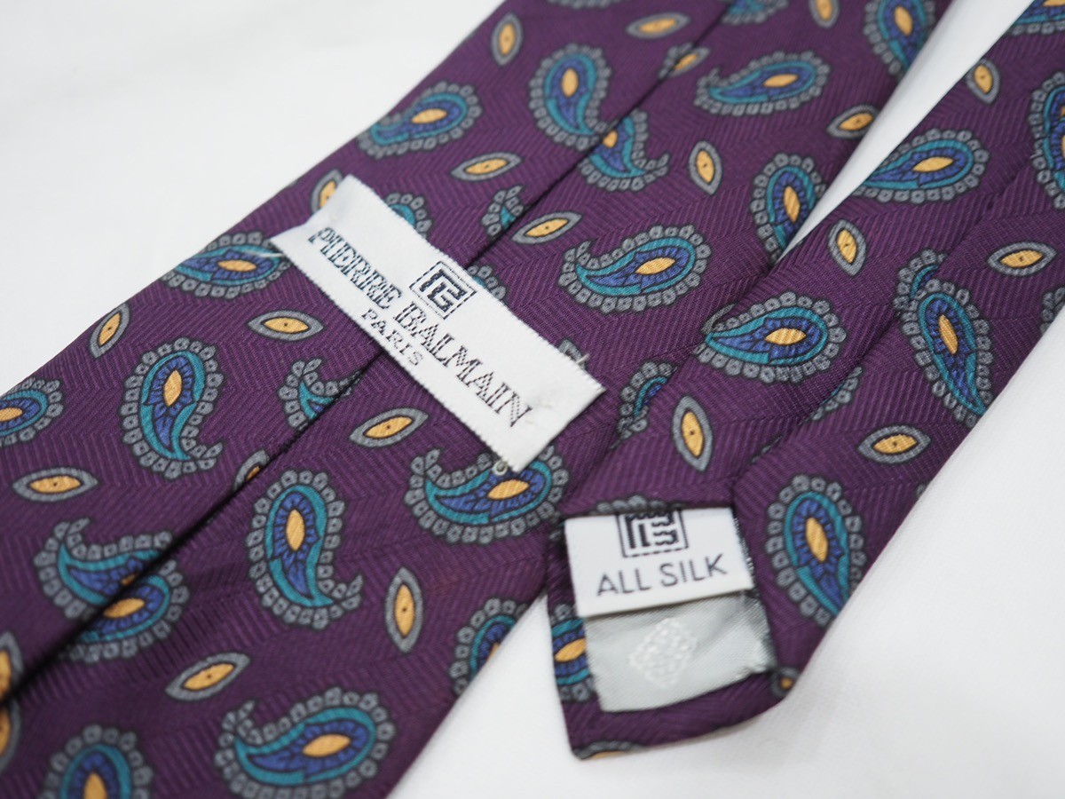 Vintage Pierre Paisley Silk Tie Made in UK - 3