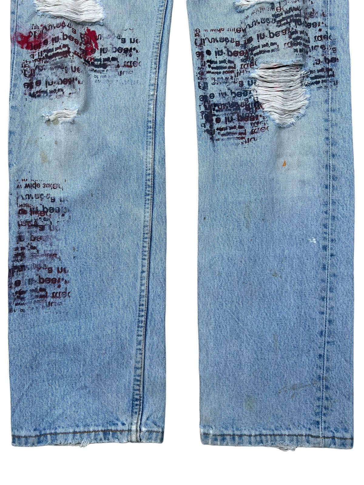 Rare🔥Vintage 90s Levis 501 Patchwork Distressed Ripped Jeans - 10