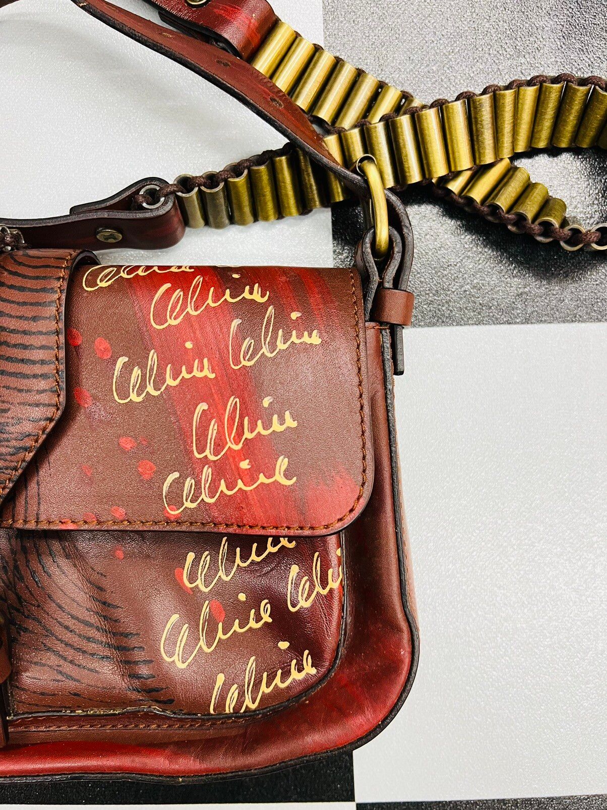 Vintage Celine Hand Painted Classic Shoulder Bag - 8