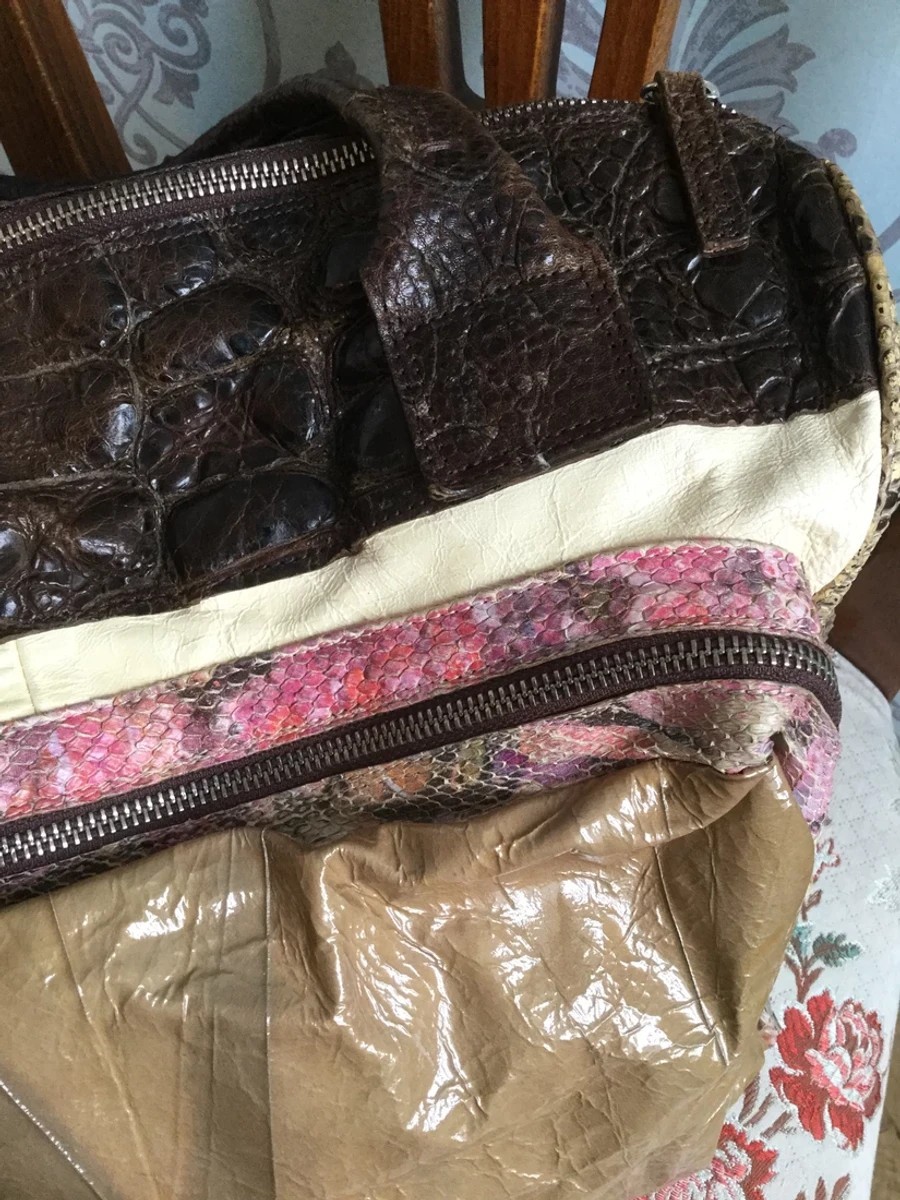 Gianni Barbato - Crocodile / python / snakeskin bag.Like Gucci or Dior - 5