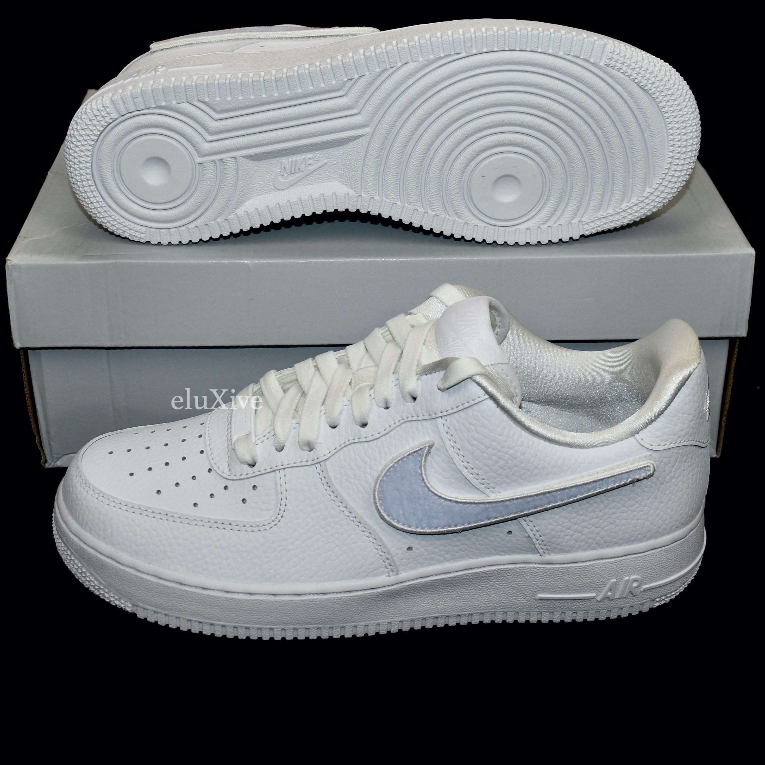 Nike Air Force 1-100 Velcro Swoosh Pebbled Leather White - 2