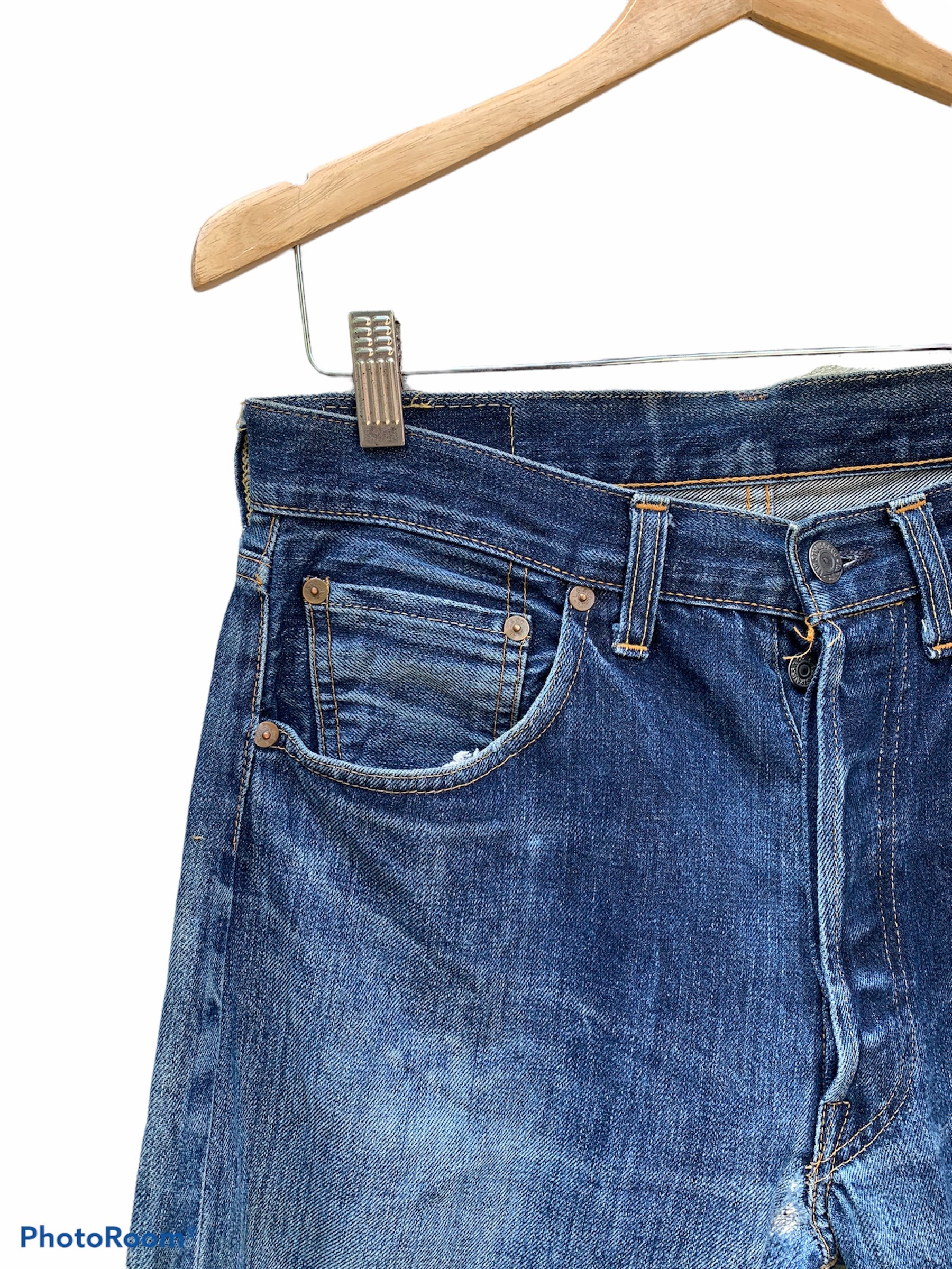 Vintage Levis 501 Big E 555 Button Jeans - 15