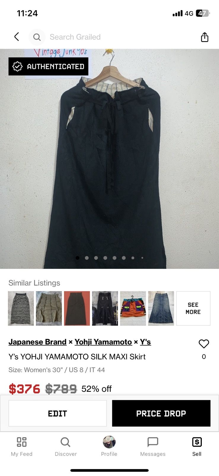 SOIE SILK MAXI Skirt Y’s By Yohji Yamamoto - 19