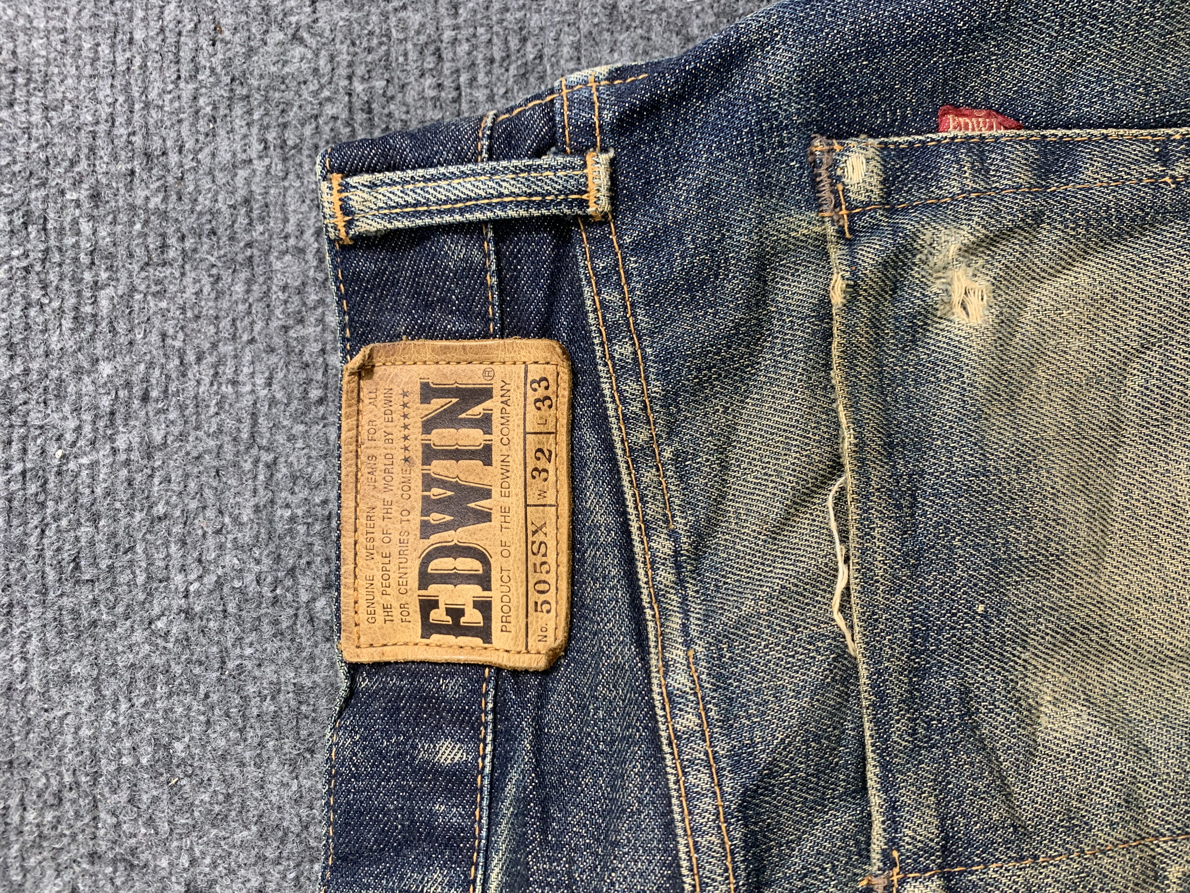 Edwin - Vintage Edwin 505SX Selvedge Faded Blue Jeans