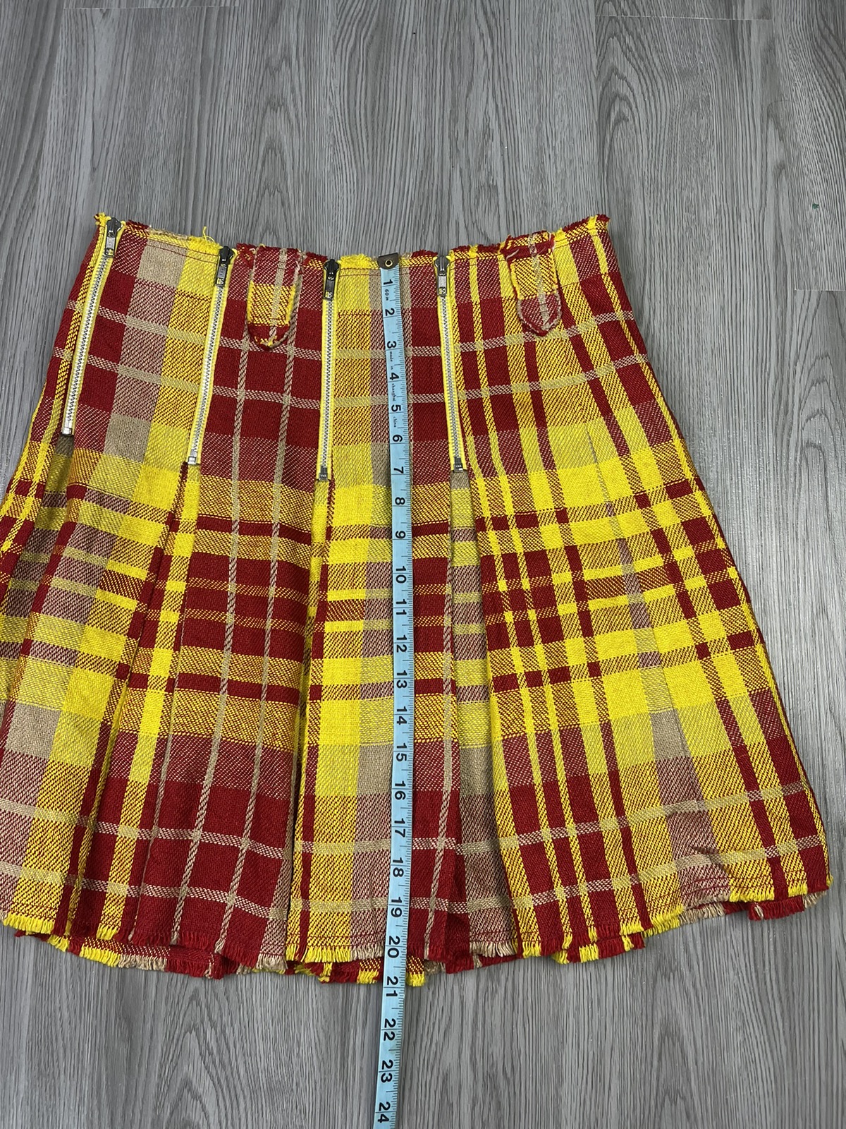 Japanese Brand - Vetement DHL colorway Plaid Pleated Multi Zipper Skirt - 11