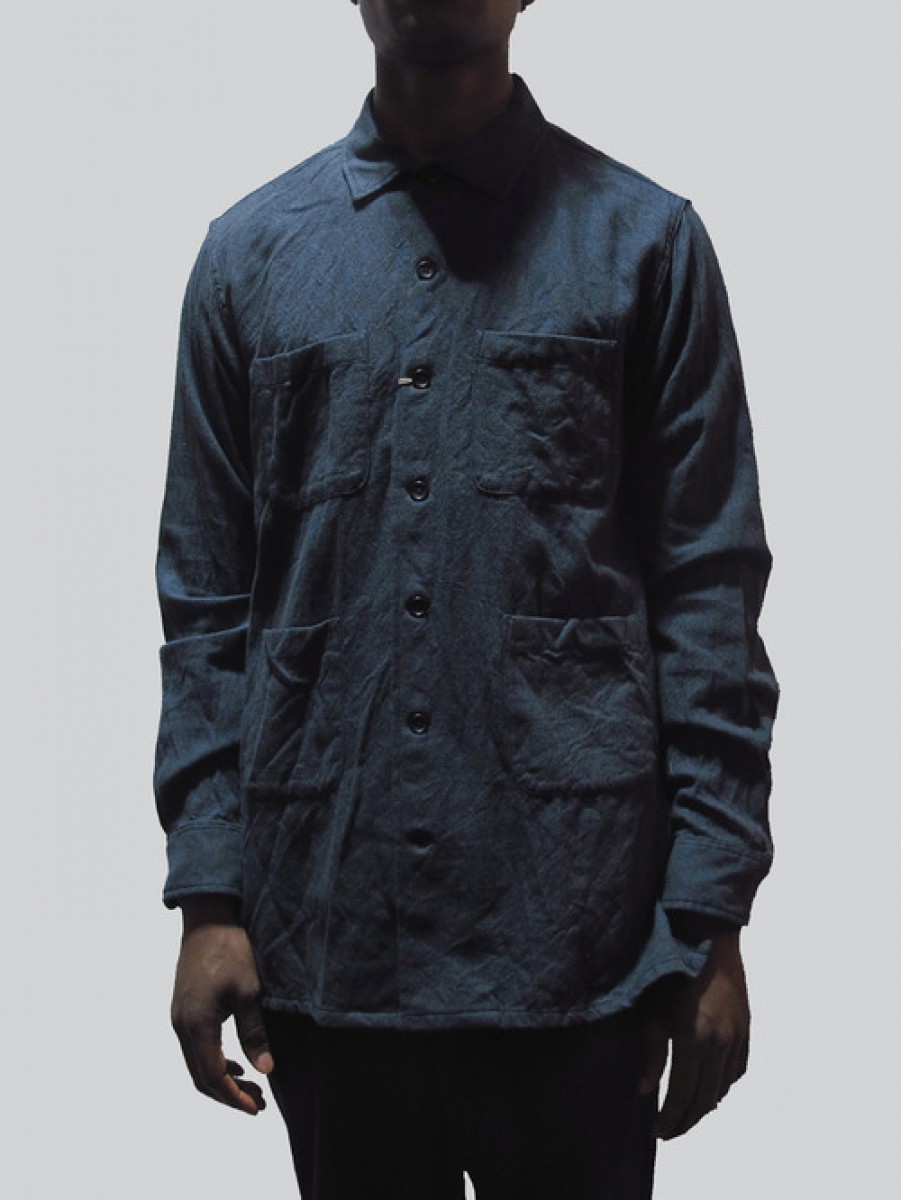 Rough & Tumble - LC Shirt Navy Cotton Melange - 1