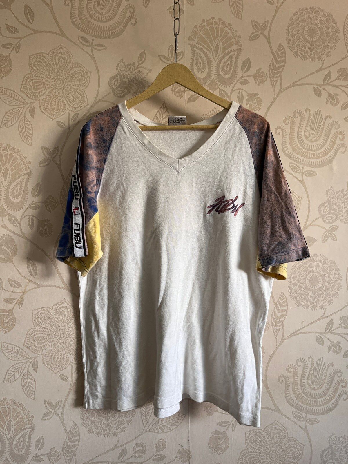 Vintage 1985 Fubu Collection Bleach Wash TShirt Made In USA - 2