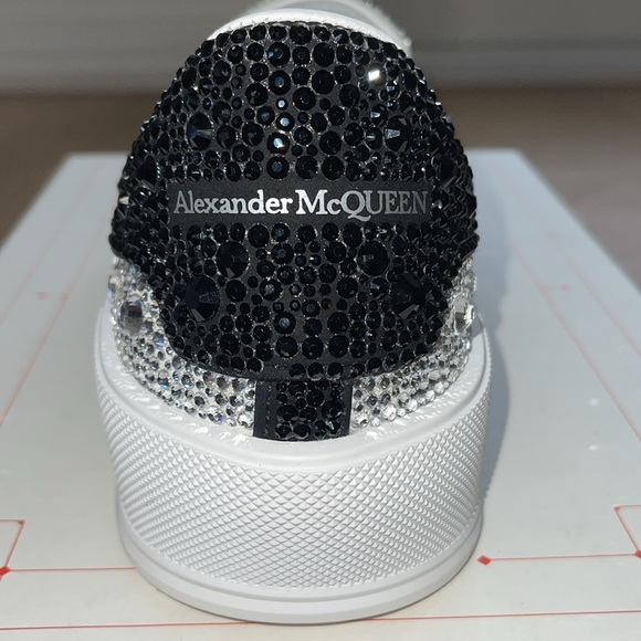 EUC - ALEXANDER MCQUEEN
Men's Crystal-Embellished Leather Low-Top Slip-On Sz 45 - 9