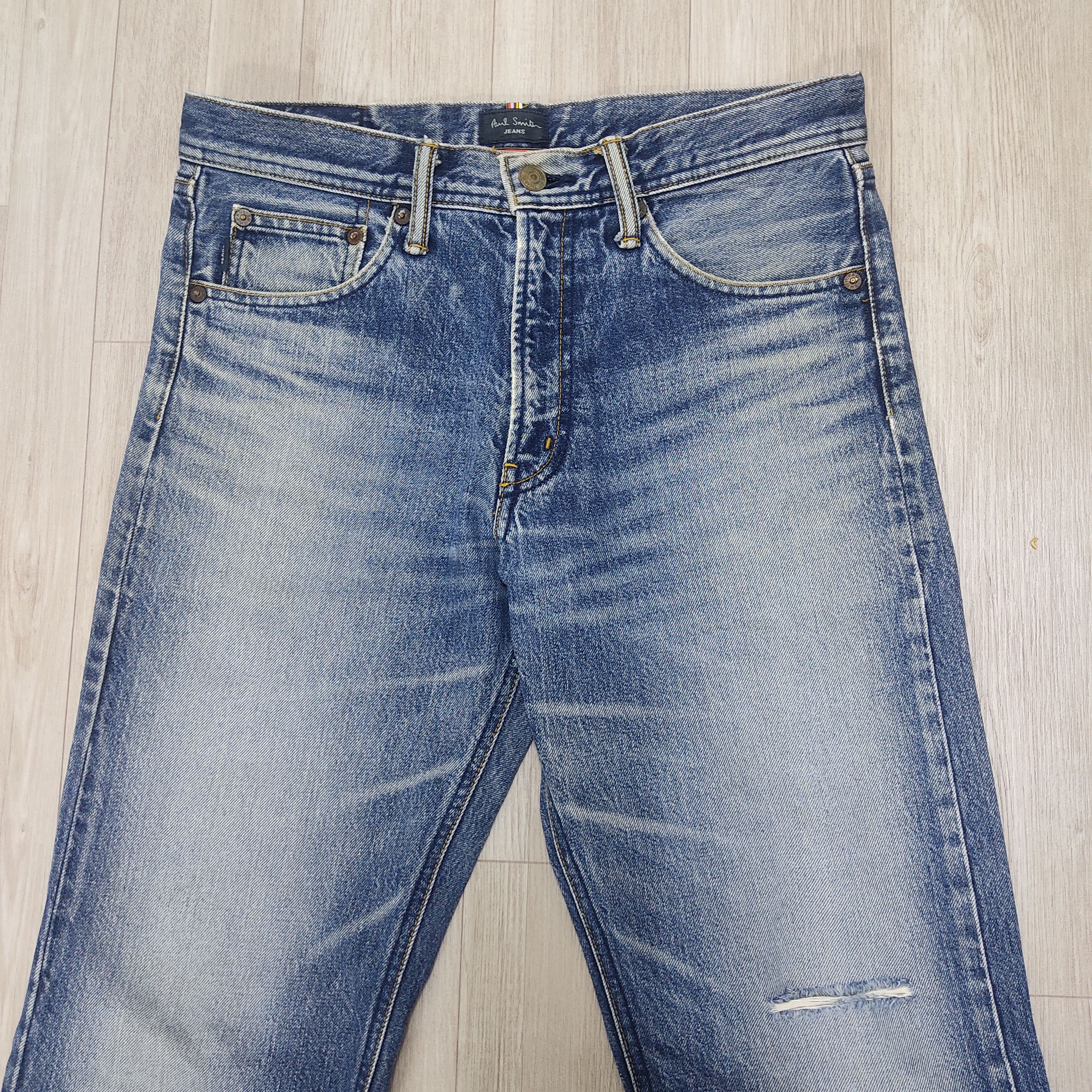 PAUL SMITH Jeans Distressed & Faded Denim Pants - 4